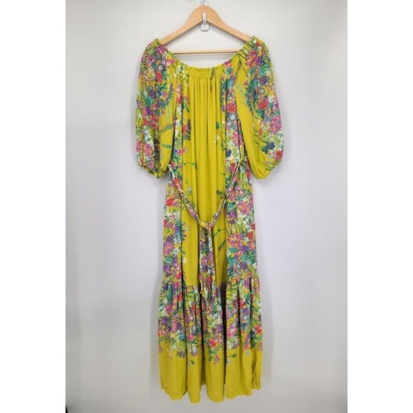 New Anthropologie Eliora Off-The-Shoulder Maxi Dress Floral Print Size XS - Picture 2 of 4